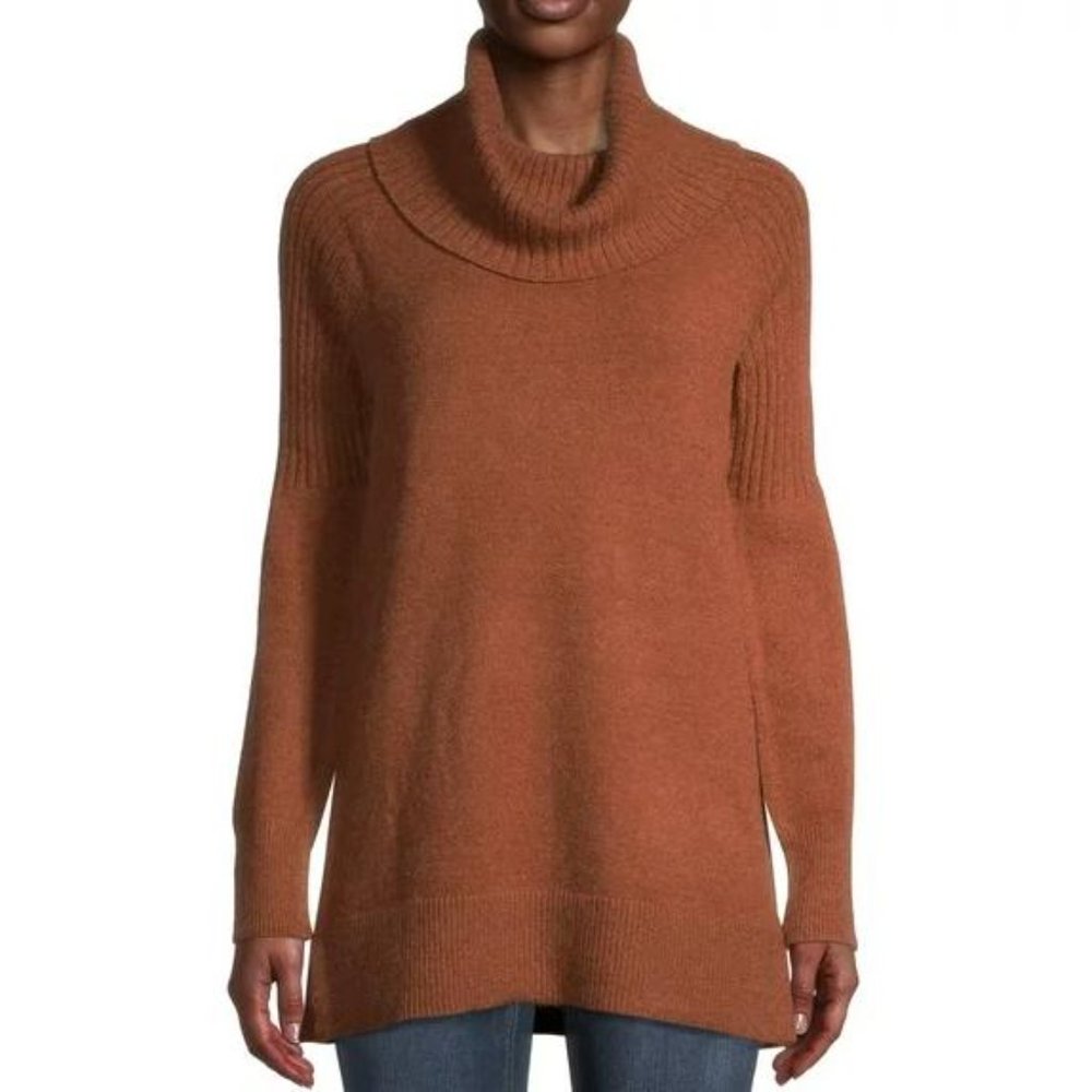 Cowl Neck Tunic Rust Sweater size medium